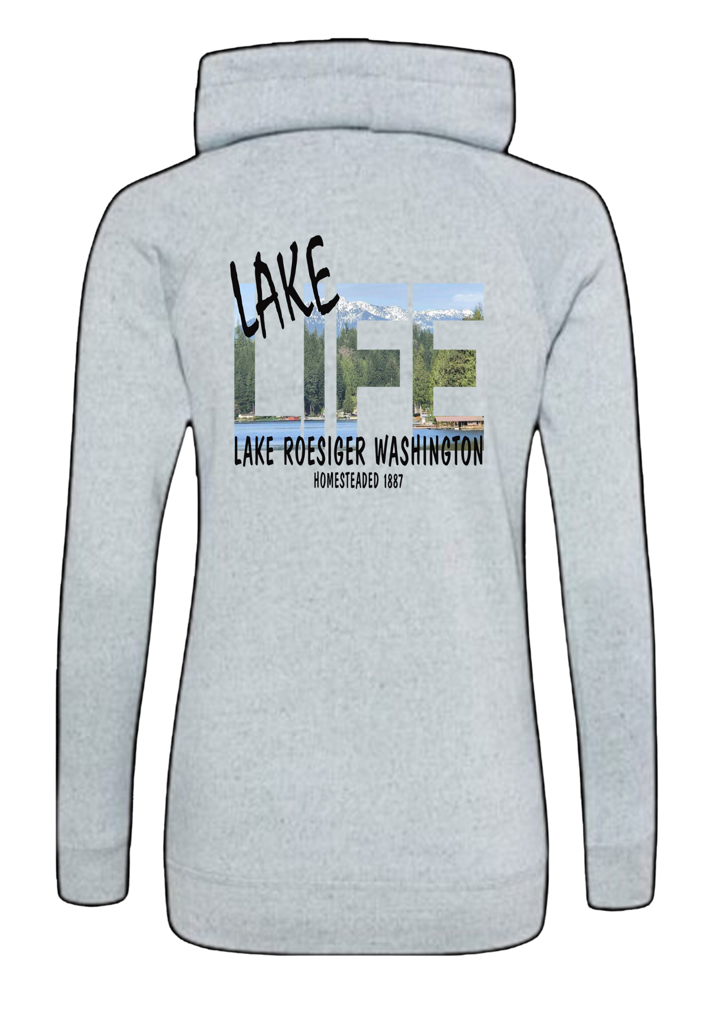 【 Peak】 ★ Lago Sweatshirt ★ Comfort Fit LAKE LIFE - LAKE ROESIGER WASHINGTON FULL ZIP MOCK NECK
